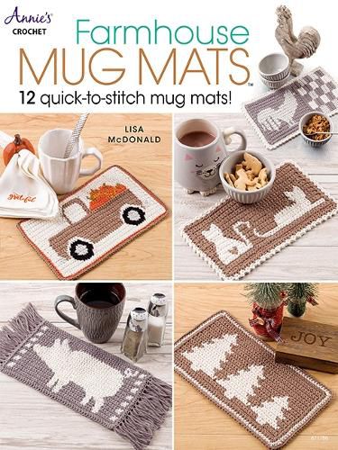 Cover image for Farmhouse Mug Mats: 12 Quick-to-Stitch Mug MATS!