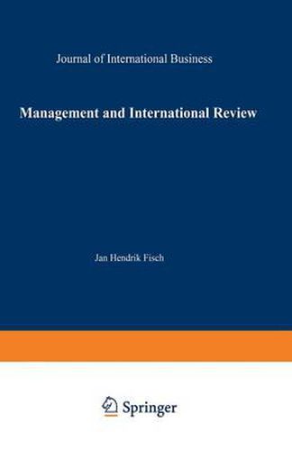 Cover image for Management International Review