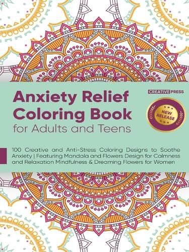 Cover image for Anxiety Relief Coloring Book for Adults and Teens