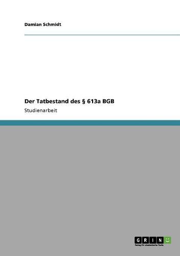 Cover image for Der Tatbestand Des 613a Bgb