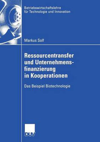 Cover image for Ressourcentransfer Und Unternehmensfinanzierung in Kooperationen