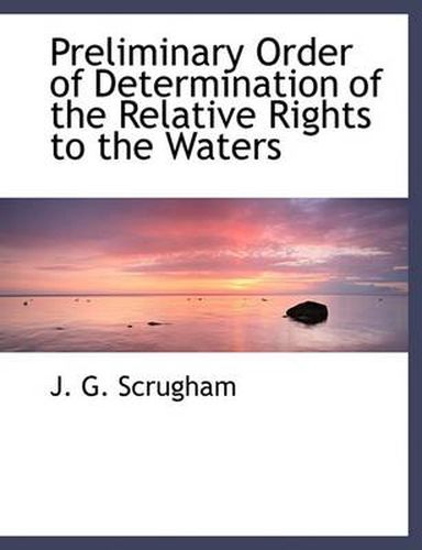 Cover image for Preliminary Order of Determination of the Relative Rights to the Waters