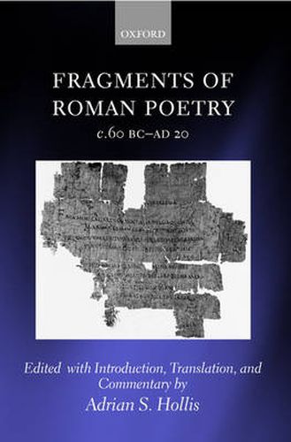 Cover image for Fragments of Roman Poetry c.60 BC-AD 20