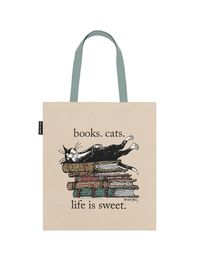 Cover image for Books. Cats. Life Is Sweet. Tote Bag