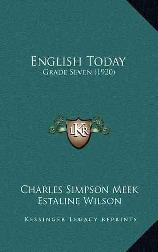 English Today: Grade Seven (1920)