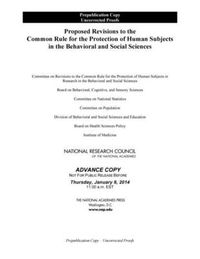 Cover image for Proposed Revisions to the Common Rule for the Protection of Human Subjects in the Behavioral and Social Sciences