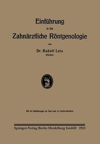 Cover image for Einfuhrung in Die Zahnarztliche Roentgenologie