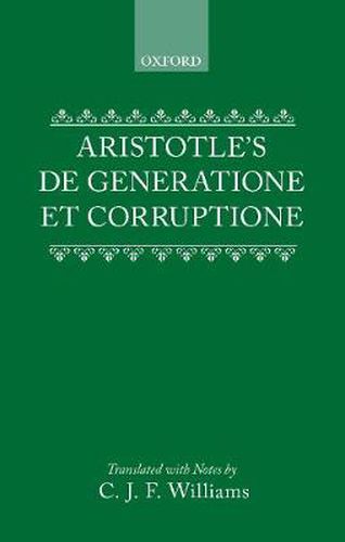 Cover image for Aristotle's De Generatione et Corruptione