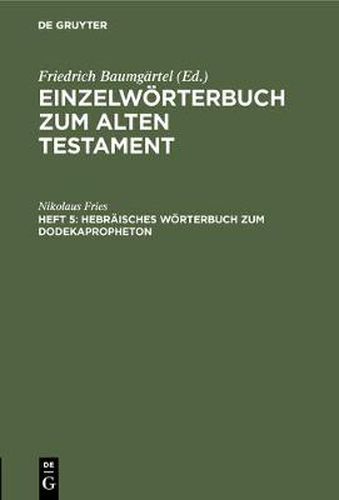 Cover image for Hebraisches Woerterbuch zum Dodekapropheton