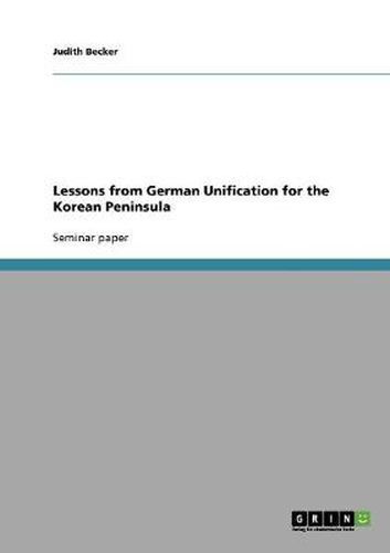 Cover image for Lessons from German Unification for the Korean Peninsula