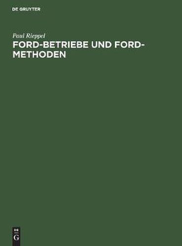 Cover image for Ford-Betriebe Und Ford-Methoden