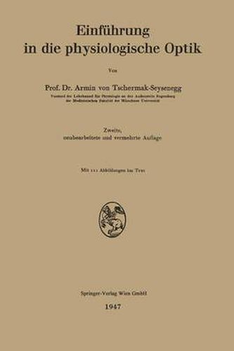 Cover image for Einfuhrung in Die Physiologische Optik