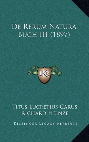 Cover image for de Rerum Natura Buch III (1897)