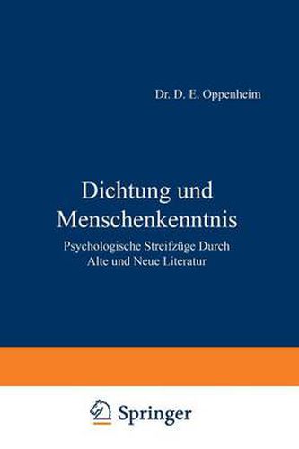 Cover image for Dichtung Und Menschenkenntnis: Psychologische Streifzuge Durch Alte Und Neue Literatur