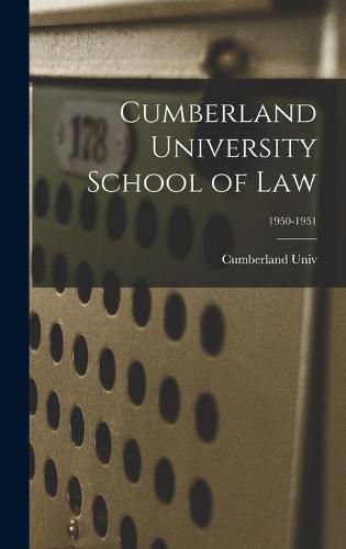 Cover image for Cumberland University School of Law; 1950-1951