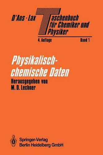 Cover image for Taschenbuch Fur Chemiker Und Physiker: Band I Physikalisch-Chemische Daten