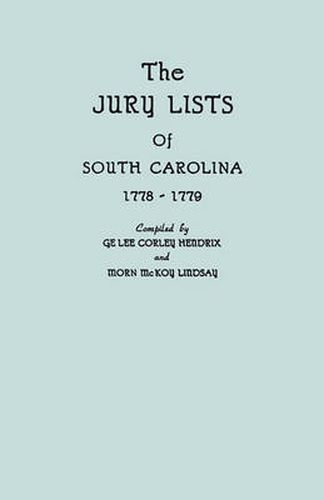 Cover image for The Jury Lists of South Carolina, 1778-1779