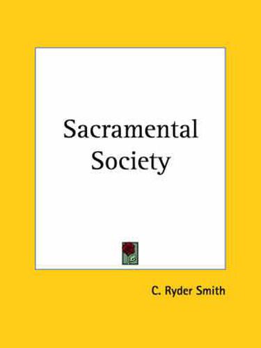 Cover image for Sacramental Society (1927)