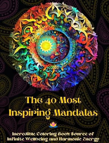 Cover image for The 40 Most Inspiring Mandalas - Incredible Coloring Book Source of Infinite Wellbeing and Harmonic Energy