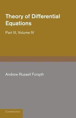 Cover image for Theory of Differential Equations: Ordinary Linear Equations