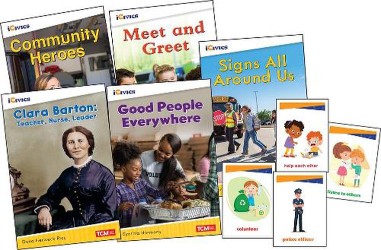 Icivics Grade K: Community & Social Awareness 5-Book Set + Game Cards