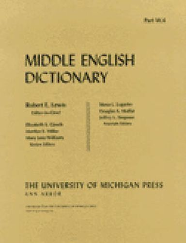 Cover image for Middle English Dictionary: W.4