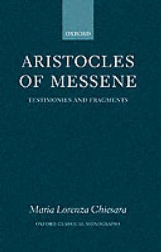 Cover image for Aristocles of Messene: Testimones and Fragments