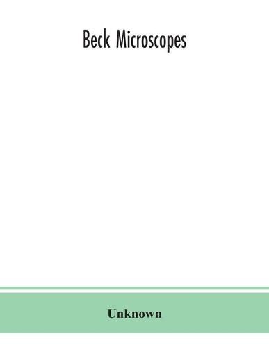 Cover image for Beck microscopes