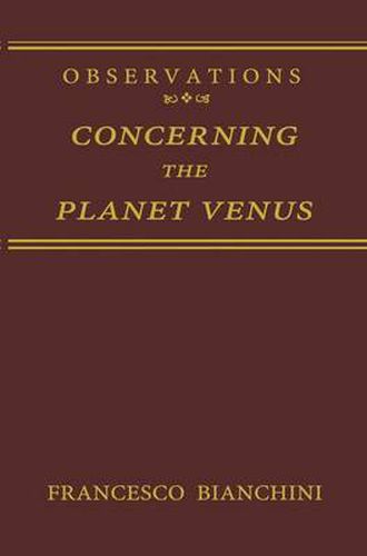 Cover image for Observations Concerning the Planet Venus