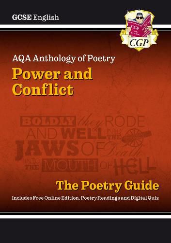 Cover image for New GCSE English AQA Poetry Guide - Power & Conflict Anthology inc. Online Edition, Audio & Quizzes