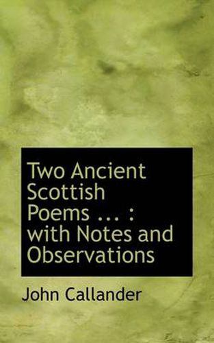 Cover image for Two Ancient Scottish Poems ...