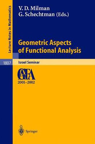 Cover image for Geometric Aspects of Functional Analysis: Israel Seminar 2001-2002