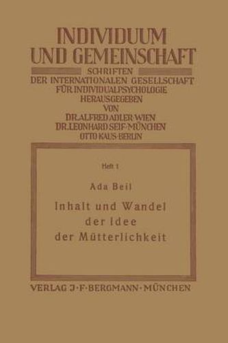 Cover image for Inhalt Und Wandel Der Idee Der Mutterlichkeit