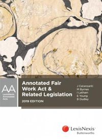 Cover image for Annotated Fair Work Act & Related Legislation, 2019 edition