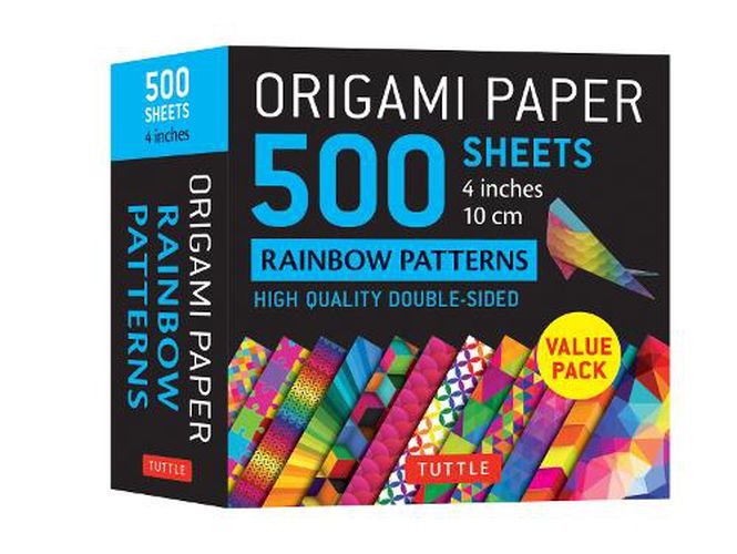 Cover image for Origami Paper 500 Sheets Rainbow Patterns 4  (10 CM): Tuttle Origami Paper: High-Quality Double-Sided Origami Sheets Printed with 12 Different Patterns