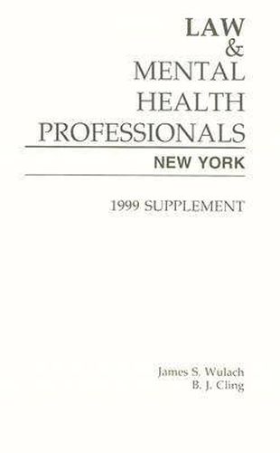 Cover image for Law and Mental Health Professionals: New York