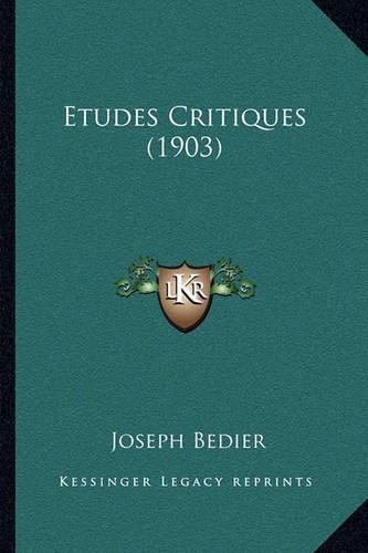 Etudes Critiques (1903)