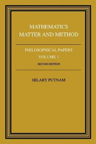 Cover image for Philosophical Papers: Volume 1, Mathematics, Matter and Method