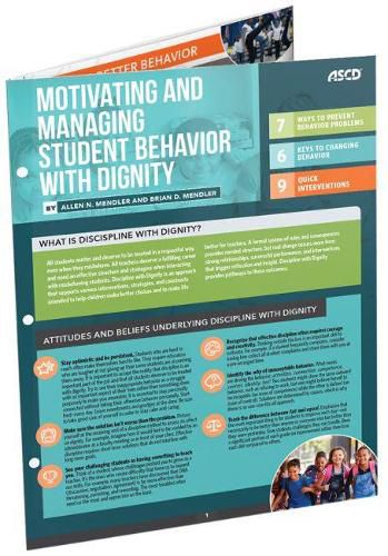 Cover image for Motivating and Managing Student Behavior with Dignity: Quick Reference Guide