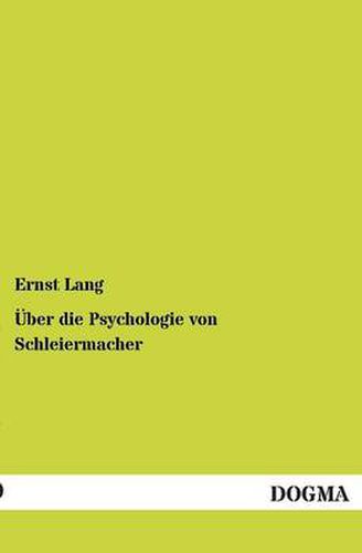 Cover image for UEber die Psychologie von Schleiermacher