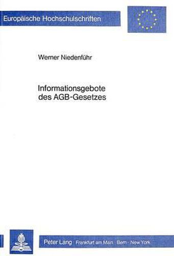 Cover image for Informationsgebote Des Agb-Gesetzes