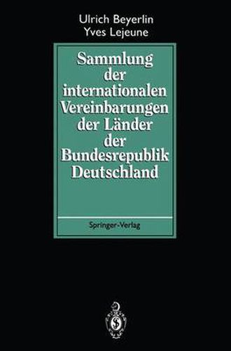 Cover image for Sammlung Der Internationalen Vereinbarungen Der Lander Der Bundesrepublik Deutschland