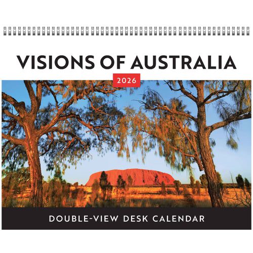 Cover image for Visions of Australia 2026 Double View Desk Easel Calendar