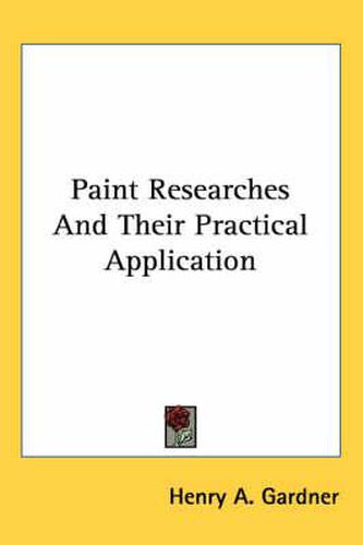 Cover image for Paint Researches and Their Practical Application