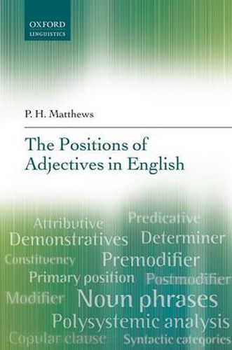 Cover image for The Positions of Adjectives in English