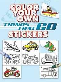 Cover image for Color Your Own Things That Go Stickers
