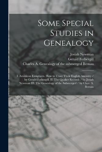 Cover image for Some Special Studies in Genealogy