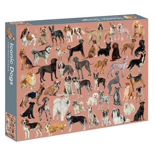 Cover image for Iconic Dogs: 1,000-Piece Jigsaw Puzzle