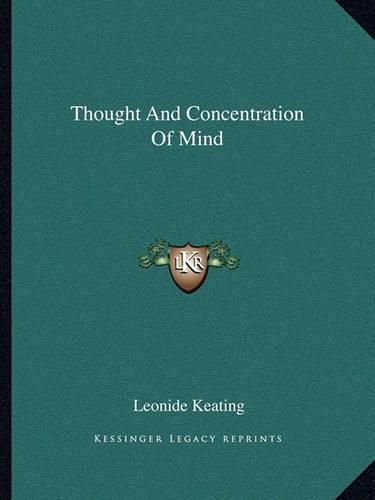 Cover image for Thought and Concentration of Mind