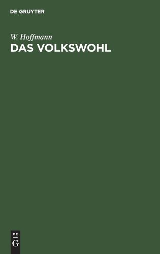 Cover image for Das Volkswohl